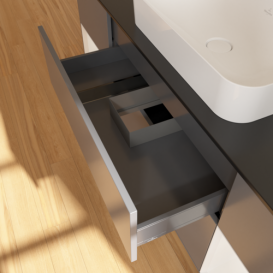 Тумба под раковину Villeroy & Boch Finion 160х50,1 см с подсветкой МДФ антрацит матовый лак/стекло черное матовое F332GFGK