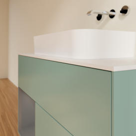 Тумба под раковину Villeroy & Boch Finion 100х50,1 см с подсветкой МДФ оливковый матовый лак/стекло белое матовое F651GKGM