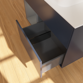 Тумба под раковину Villeroy & Boch Finion 100х50,1 см с подсветкой МДФ темно-синий матовый лак/стекло белое матовое F651GKHG