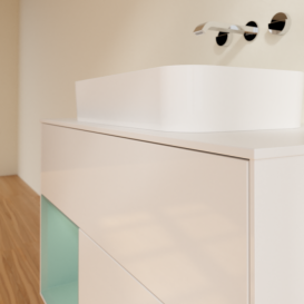 Тумба под раковину Villeroy & Boch Finion 100х50,1 см с подсветкой МДФ глянцевый белый лак/стекло белое матовое F651GMGF