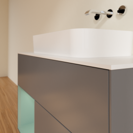 Тумба под раковину Villeroy & Boch Finion 100х50,1 см с подсветкой МДФ антрацит матовый лак/стекло белое матовое F651GMGK