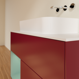 Тумба под раковину Villeroy & Boch Finion 100х50,1 см с подсветкой МДФ пион матовый лак/стекло белое матовое F651GMHB