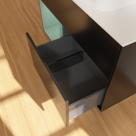 Тумба под раковину Villeroy & Boch Finion 100х50,1 см с подсветкой МДФ черный матовый лак/стекло белое матовое F651GMPD