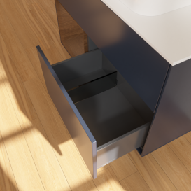 Тумба под раковину Villeroy & Boch Finion 100х50,1 см с подсветкой МДФ темно-синий матовый лак/стекло белое матовое F651GNHG