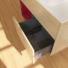 Тумба под раковину Villeroy & Boch Finion 100х50,1 см с подсветкой МДФ шпон дуба/стекло белое матовое F651HBPC