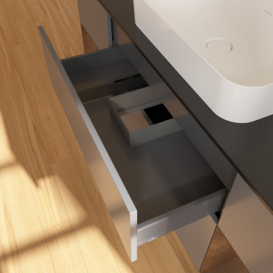 Тумба под раковину Villeroy & Boch Finion 160х50,1 см с подсветкой МДФ антрацит матовый лак/стекло черное матовое F332GNGK