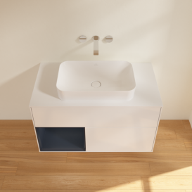 Тумба под раковину Villeroy & Boch Finion 100х50,1 см с подсветкой МДФ глянцевый белый лак/стекло белое матовое F651HGGF