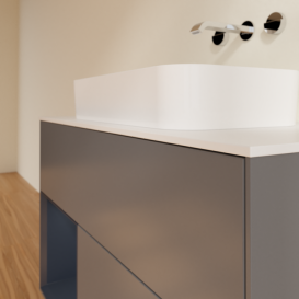 Тумба под раковину Villeroy & Boch Finion 100х50,1 см с подсветкой МДФ антрацит матовый лак/стекло белое матовое F651HGGK