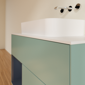 Тумба под раковину Villeroy & Boch Finion 100х50,1 см с подсветкой МДФ оливковый матовый лак/стекло белое матовое F651HGGM