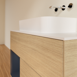 Тумба под раковину Villeroy & Boch Finion 100х50,1 см с подсветкой МДФ шпон дуба/стекло белое матовое F651HGPC