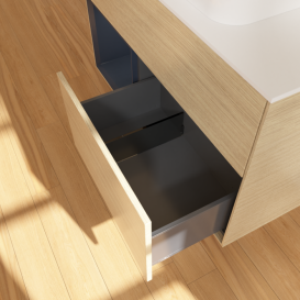 Тумба под раковину Villeroy & Boch Finion 100х50,1 см с подсветкой МДФ шпон дуба/стекло белое матовое F651HGPC