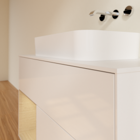 Тумба под раковину Villeroy & Boch Finion 100х50,1 см с подсветкой МДФ глянцевый белый лак/стекло белое матовое F651PCGF