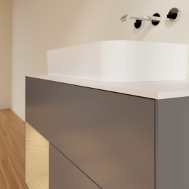 Тумба под раковину Villeroy & Boch Finion 100х50,1 см с подсветкой МДФ антрацит матовый лак/стекло белое матовое F651PCGK