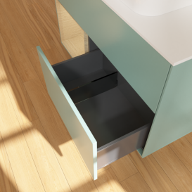 Тумба під раковину Villeroy & Boch Finion 100х50,1 см із підсвічуванням МДФ оливковий матовий лак/скло біле матове F651PCGM