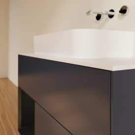 Тумба под раковину Villeroy & Boch Finion 100х50,1 см с подсветкой МДФ темно-синий матовый лак/стекло белое матовое F651PDHG