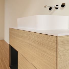 Тумба под раковину Villeroy & Boch Finion 100х50,1 см с подсветкой МДФ шпон дуба/стекло белое матовое F651PDPC