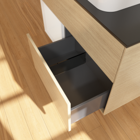 Тумба под раковину Villeroy & Boch Finion 100х50,1 см с подсветкой МДФ шпон дуба/стекло черное матовое F652GFPC