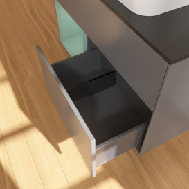 Тумба под раковину Villeroy & Boch Finion 100х50,1 см с подсветкой МДФ антрацит матовый лак/стекло черное  матовое F652GMGK