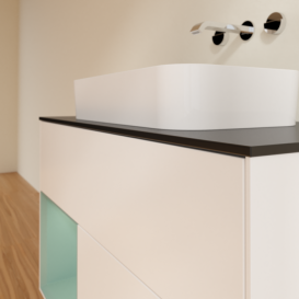 Тумба под раковину Villeroy & Boch Finion 100х50,1 см с подсветкой МДФ белый матовый лак/стекло черное матовое F652GMMT