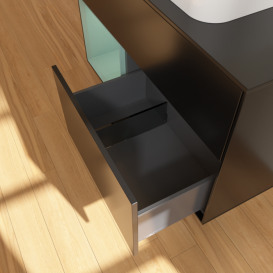 Тумба под раковину Villeroy & Boch Finion 100х50,1 см с подсветкой МДФ черный матовый лак/стекло черное матовое F652GMPD