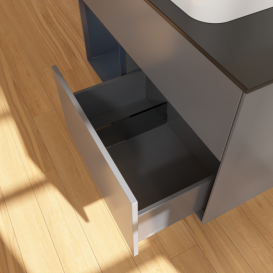 Тумба под раковину Villeroy & Boch Finion 100х50,1 см с подсветкой МДФ антрацит матовый лак/стекло черное матовое F652HGGK