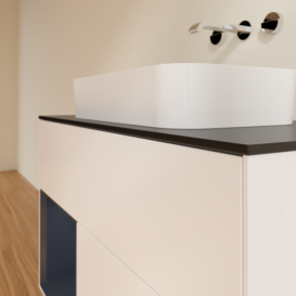 Тумба под раковину Villeroy & Boch Finion 100х50,1 см с подсветкой МДФ белый матовый лак/стекло черное матовое F652HGMT