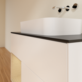 Тумба под раковину Villeroy & Boch Finion 100х50,1 см с подсветкой МДФ белый матовый лак/стекло черное матовое F652PCMT