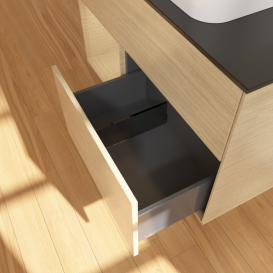 Тумба под раковину Villeroy & Boch Finion 100х50,1 см с подсветкой МДФ шпон дуба/стекло черное матовое F652PCPC