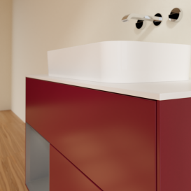 Тумба под раковину Villeroy & Boch Finion 100х50,1 см с подсветкой МДФ пион матовый лак/стекло белое матовое G651GKHB