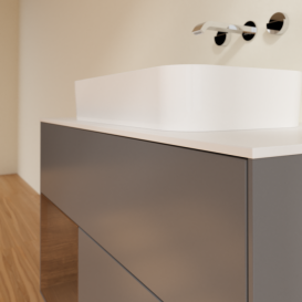 Тумба под раковину Villeroy & Boch Finion 100х50,1 см с подсветкой МДФ антрацит матовый лак/стекло белое матовое G651GNGK