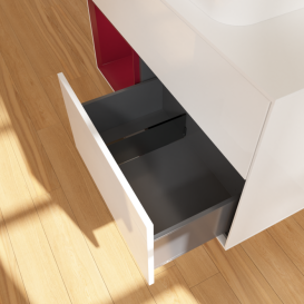 Тумба под раковину Villeroy & Boch Finion 100х50,1 см с подсветкой МДФ глянцевый белый лак/стекло белое матовое G651HBGF