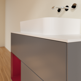 Тумба под раковину Villeroy & Boch Finion 100х50,1 см с подсветкой МДФ антрацит матовый лак/стекло белое матовое G651HBGK