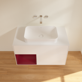 Тумба под раковину Villeroy & Boch Finion 100х50,1 см с подсветкой МДФ белый матовый лак/стекло белое матовое G651HBMT