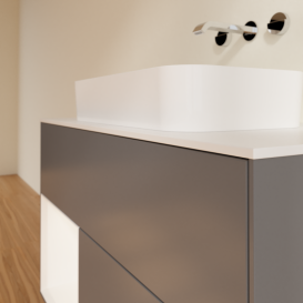 Тумба под раковину Villeroy & Boch Finion 100х50,1 см с подсветкой МДФ антрацит матовый лак/стекло белое матовое G651MTGK