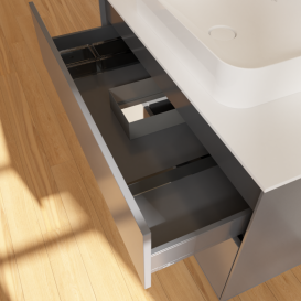 Тумба под раковину Villeroy & Boch Finion 100х50,1 см с подсветкой МДФ антрацит матовый лак/стекло белое матовое G651MTGK