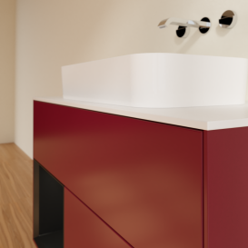 Тумба під раковину Villeroy & Boch Finion 100х50,1 см з підсвічуванням МДФ півонія матовий лак/скло біле матове G651PDHB