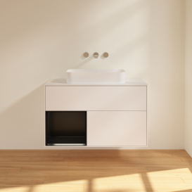 Тумба под раковину Villeroy & Boch Finion 100х50,1 см с подсветкой МДФ белый матовый лак/стекло белое матовое G651PDMT