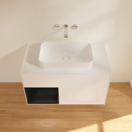 Тумба под раковину Villeroy & Boch Finion 100х50,1 см с подсветкой МДФ белый матовый лак/стекло белое матовое G651PDMT