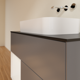 Тумба под раковину Villeroy & Boch Finion 100х50,1 см с подсветкой МДФ антрацит матовый лак/стекло черное матовое G652GFGK