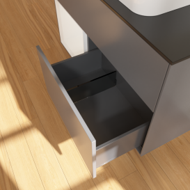 Тумба под раковину Villeroy & Boch Finion 100х50,1 см с подсветкой МДФ антрацит матовый лак/стекло черное матовое G652GFGK