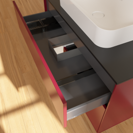 Тумба под раковину Villeroy & Boch Finion 100х50,1 см с подсветкой МДФ пион матовый лак/стекло белое матовое G652GFHB