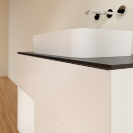 Тумба под раковину Villeroy & Boch Finion 100х50,1 см с подсветкой МДФ белый матовый лак/стекло черное матовое G652GFMT