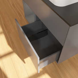 Тумба под раковину Villeroy & Boch Finion 100х50,1 см с подсветкой МДФ антрацит матовый лак/стекло черное матовое G652GKGK