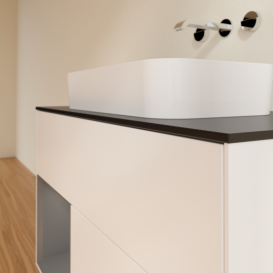 Тумба под раковину Villeroy & Boch Finion 100х50,1 см с подсветкой МДФ белый матовый лак/стекло черное матовое G652GKMT