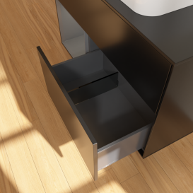 Тумба под раковину Villeroy & Boch Finion 100х50,1 см с подсветкой МДФ черный матовый лак/стекло черное матовое G652GKPD