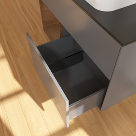 Тумба под раковину Villeroy & Boch Finion 100х50,1 см с подсветкой МДФ антрацит матовый лак/стекло черное матовое G652GNGK