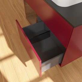 Тумба под раковину Villeroy & Boch Finion 100х50,1 см с подсветкой МДФ пион матовый лак/стекло черное матовое G652GNHB