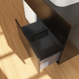 Тумба под раковину Villeroy & Boch Finion 100х50,1 см с подсветкой МДФ черный матовый лак/стекло черное матовое G652MTPD