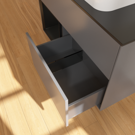 Тумба под раковину Villeroy & Boch Finion 100х50,1 см с подсветкой МДФ антрацит матовый лак/стекло черное матовое G652PDGK