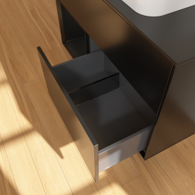 Тумба под раковину Villeroy & Boch Finion 100х50,1 см с подсветкой МДФ черный матовый лак/стекло черное матовое G652PDPD